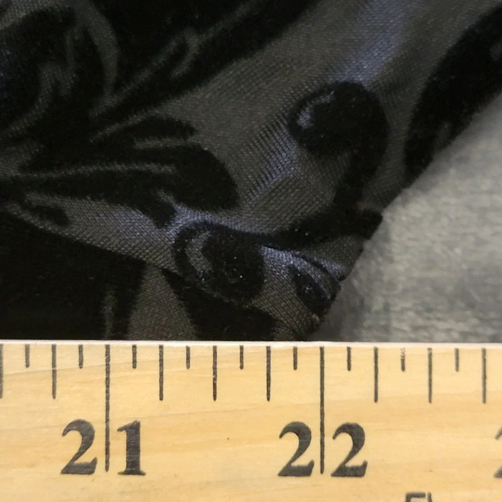 New Directions Blouse Women XL Black Velvet Burnout Damask Ring Detail - Picture 9 of 10